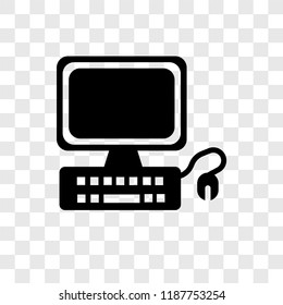 Computer vector icon isolated on transparent background, Computer transparency logo concept