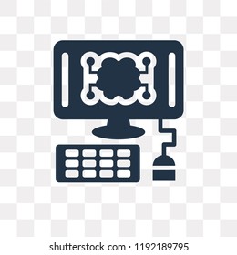 Computer vector icon isolated on transparent background, Computer transparency concept can be used web and mobile
