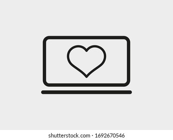 Computer vector icon. A laptop. Design, computer monitor.