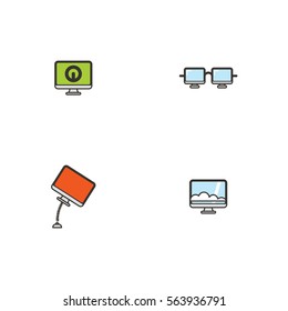 Computer Vector Icon Logo Element Set