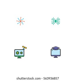 Computer Vector Icon Logo Element Set