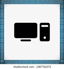 Computer  vector icon , lorem ipsum Flat design