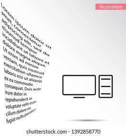 Computer Vector icon . Lorem Ipsum Illustration design