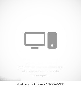 Computer  vector icon , lorem ipsum Flat design