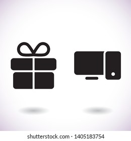 Computer  vector icon , lorem ipsum Flat design