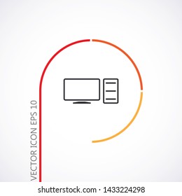Computer Vector icon . Lorem Ipsum Illustration design