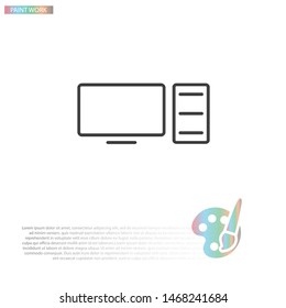Computer Vector icon . Lorem Ipsum Illustration design