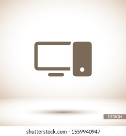 Computer vector icon , lorem ipsum Flat design