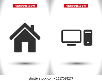 Computer vector icon , lorem ipsum Flat design