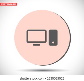 Computer vector icon , lorem ipsum Flat design