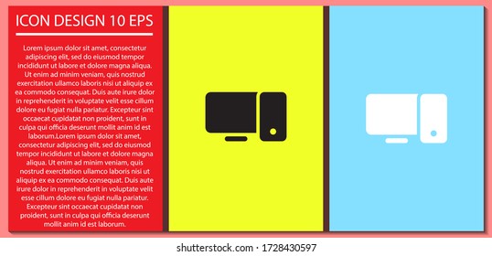 Computer vector icon , lorem ipsum Flat design