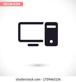 Computer vector icon , lorem ipsum Flat design