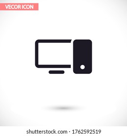 Computer vector icon , lorem ipsum Flat design