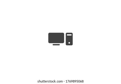 Computer vector icon , lorem ipsum Flat design