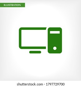 Computer vector icon , lorem ipsum Flat design