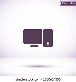 Computer vector icon , lorem ipsum Flat design