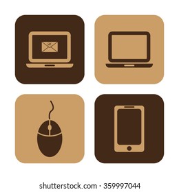 computer -  vector icon; set
