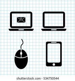 computer -  vector icon; set