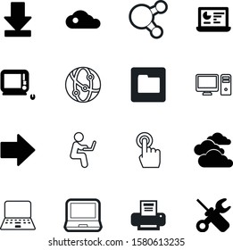 computer vector icon set such as: location, one, down, tech, globe, chair, climate, color, menu, message, hand, binder, image, wrench, spanner, monoblock, art, start, adult, diagram, drawing