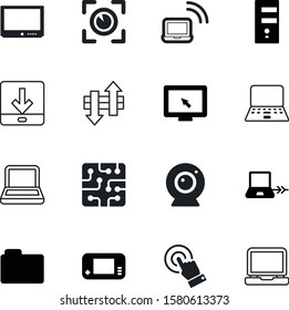 computer vector icon set such as: formation, direction, site, controller, wireless, psp, conference, style, cam, channel, microchip, eye, reverse, folder, wi, lens, tap, scanning, shape, app