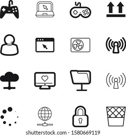 computer vector icon set such as: lock, padlock, phone, climate, icons, window, operator, blank, circle, folders, load, market, round, basket, download, image, laptop, center, ventilation, app
