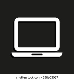 computer -  vector icon with shadow