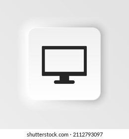 Computer vector icon. Simple element neumorphic style illustration Computer vector icon. Material concept vector illustration.