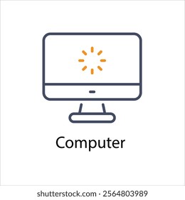 Computer Vector icon stock illustration