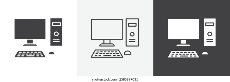 Computer vector icons collection graphic designs for ui designs