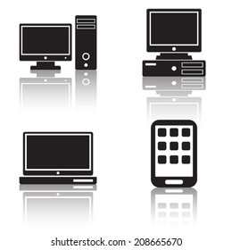 Computer vector icons. Web design element collection.