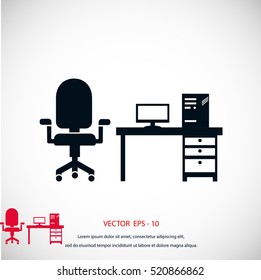 Computer Vector illustration icon, flat design best vector icon