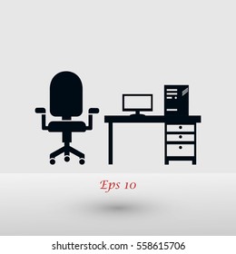 Computer Vector illustration icon, flat design best vector icon