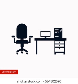 Computer Vector illustration icon, flat design best vector icon