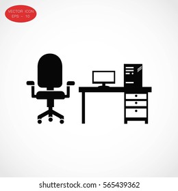 Computer Vector illustration icon, flat design best vector icon