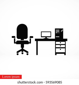 Computer Vector illustration icon, flat design best vector icon