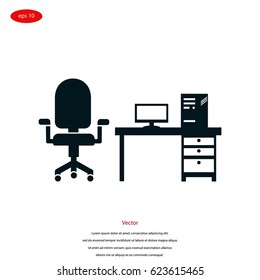 Computer Vector illustration icon, flat design best vector icon