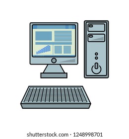 Computer vector illustration icon in trendy flat style, isolated on white background. 