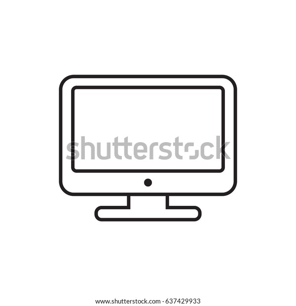 Computer vector illustration in line style.
Monitor flat icon. Tv
symbol.