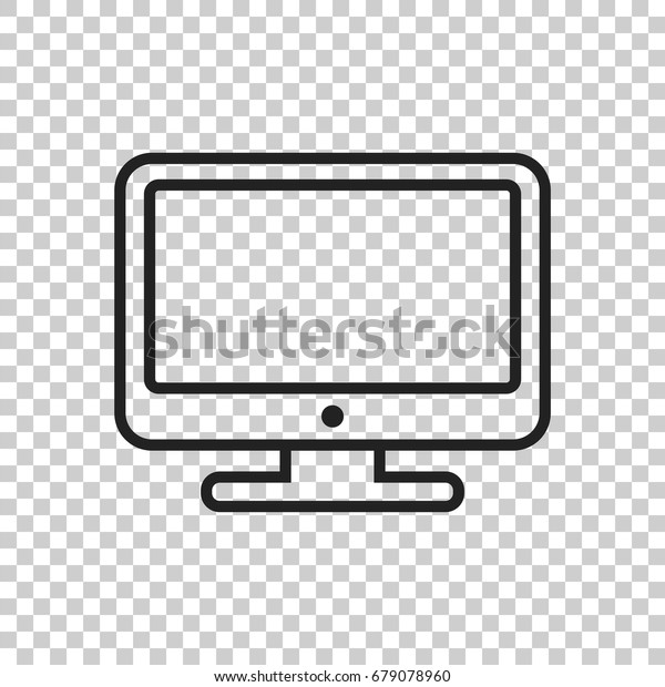 Computer vector illustration in line style.\
Monitor flat icon. Tv\
symbol.