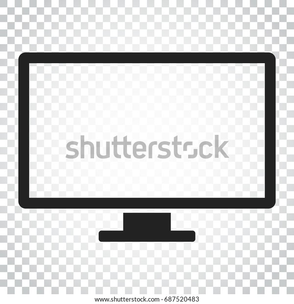Computer vector
illustration. Monitor flat icon. Tv symbol. Simple business concept
pictogram on isolated
background.