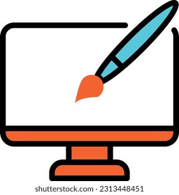 computer Vector illustration on a transparent background. Premium quality symmbols. Line Color vector icons for concept and graphic design.