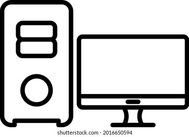 Computer Vector Line Icon Design 
