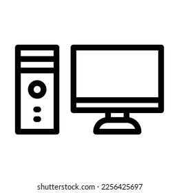 Computer Vector Line Icon Design
