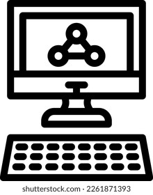 Computer Vector Line Icon Design