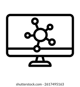 Computer Vector Line Icon Design