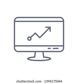 Computer vector line icon. Vector icon on white background