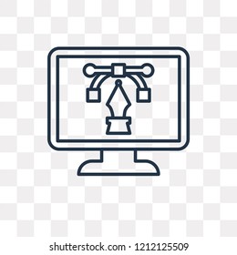 Computer vector outline icon isolated on transparent background, high quality linear Computer transparency concept can be used web and mobile