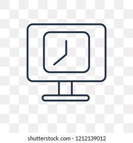 Computer vector outline icon isolated on transparent background, high quality linear Computer transparency concept can be used web and mobile