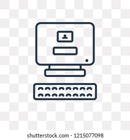 Computer vector outline icon isolated on transparent background, high quality linear Computer transparency concept can be used web and mobile