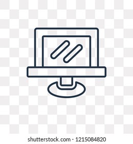 Computer vector outline icon isolated on transparent background, high quality linear Computer transparency concept can be used web and mobile